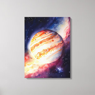 Waterverf Jupiter Art Button Canvas Afdruk
