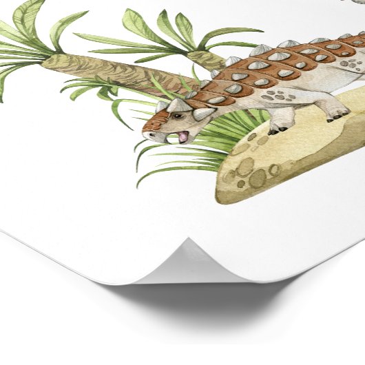 Waterverf Jurassic Dinosaur Guestbook Sign Poster (Hoek)