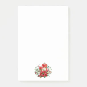 Waterverf Kaarsen en Poinsettia Kerst Post-it® Notes