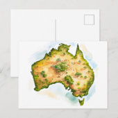 Waterverf kaart van Australië (Voorkant / Achterkant)