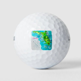 Waterverf Kaart van Florida Golfballen