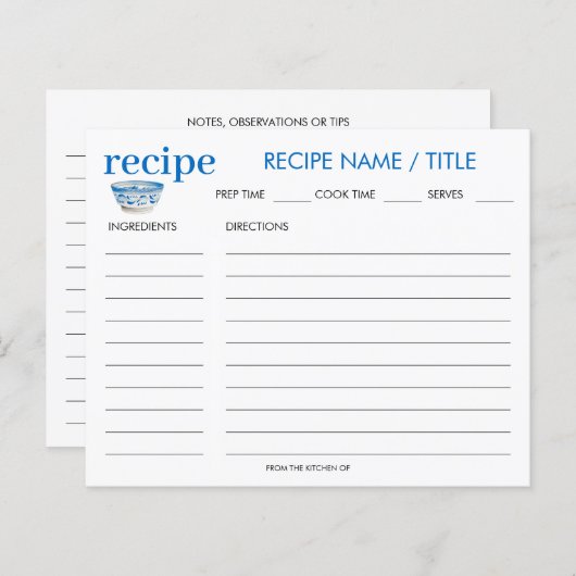 Waterverf Kaart voor het ophalen van vruchten (Voorkant / Achterkant)