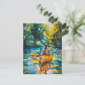 Waterverf Kajak schilderij Briefkaart (Staand voorkant)