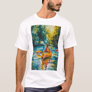 Waterverf Kajak schilderij T-shirt