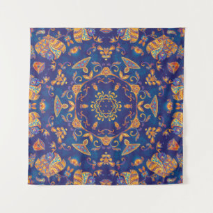 Waterverf Kaleidoscoop Mandala Oriental Design. Wandkleed
