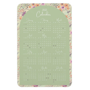 waterverf kalender 2023 Natuur Floral Magneet