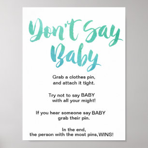 Waterverf kalligrafie Zeg geen Baby Poster