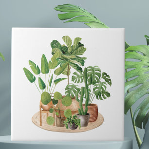 Waterverf Kamerplanten Tegeltje