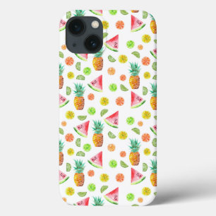 Waterverf Kandij Fruit Patroon iPhone 13 Hoesje