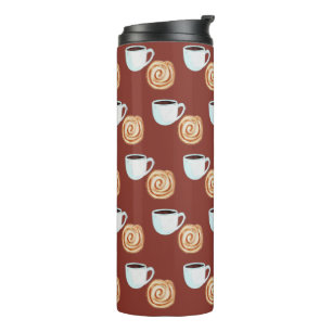Waterverf Kaneel Bun Gebak Koffie Thermosbeker