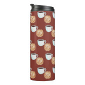 Waterverf Kaneel Bun Gebak Koffie Thermosbeker (Geroteerd rechts)