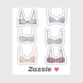 waterverf kant lingerie illustratie sticker (Vel)