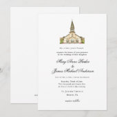 Waterverf Kapel Christelijk Bruiloft Kaart (Voorkant / Achterkant)