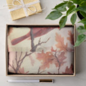 Waterverf kardinaal en herfstbladeren Decoupage Tissuepapier (Geschenk)