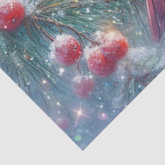 Waterverf kardinaal Snowy Forest Decoupage Tissuepapier (Detail)