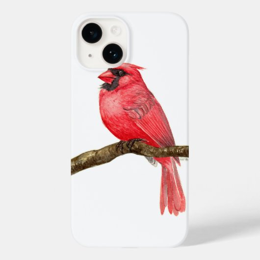 Waterverf kardinale vogels Case-Mate iPhone case (Achterkant)