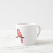 Waterverf kardinale vogels espresso kop (Voorkant rechts)