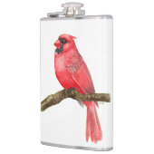 Waterverf kardinale vogels heupfles (Links)