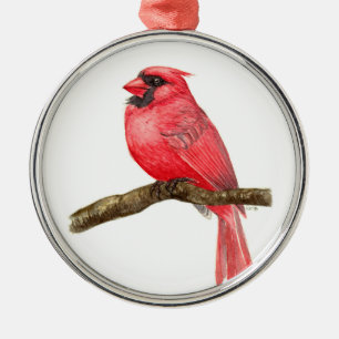 Waterverf kardinale vogels metalen ornament