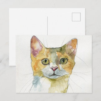 Waterverf Kat Briefkaart