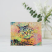 Waterverf Kat Briefkaart (Staand voorkant)