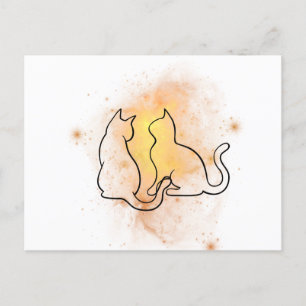 Waterverf Kat Briefkaart