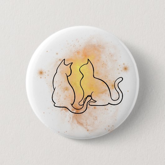 Waterverf Kat Button (Voorkant)