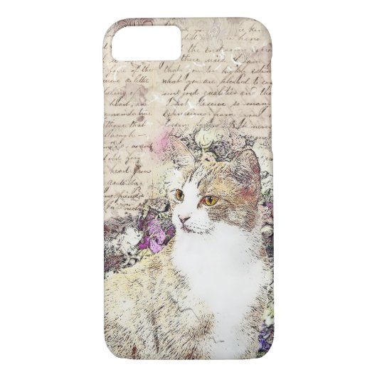 Waterverf  kat Case-Mate iPhone case (Achterkant)