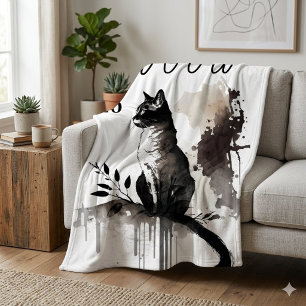 Waterverf Kat Deken Kunst -Naam Herdenking