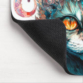 Waterverf kat in steampunk muismat (Hoek)