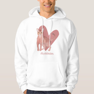Waterverf Kat roze hartslag Hoodie