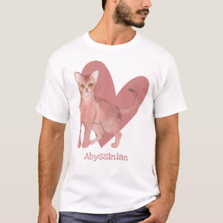Waterverf Kat roze hartslag T-shirt