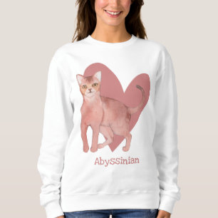 Waterverf Kat roze hartslag Trui