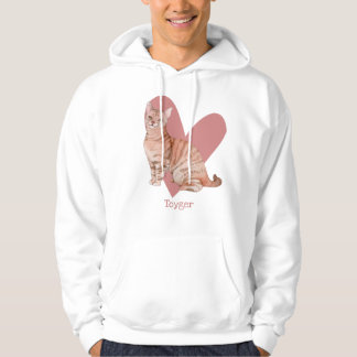 Waterverf Kat roze Hoodie