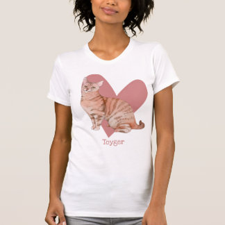Waterverf Kat roze T-shirt
