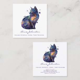 Waterverf Kat Square Visitekaartje