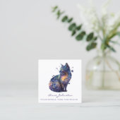 Waterverf Kat Square Visitekaartje (Staand voorkant)