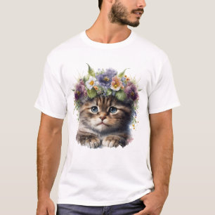 Waterverf Kat T-shirt