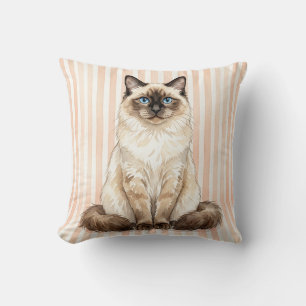 Waterverf Kat Worp Kussen Decoratie