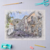 Waterverf Kato Drys Village Cyprus Tissuepapier (Craft)
