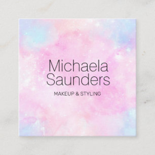 Waterverf Katoen Snoep Pastel Makeup Artist MUA Vierkante Visitekaartje