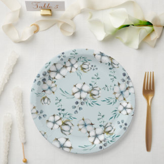 Waterverf Katoenen Bloemen en Eucalyptus Papieren Bordje