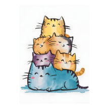 Waterverf Katten digitaal schilderen