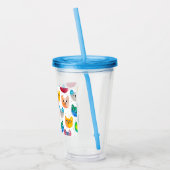 Waterverf katten en vrienden acryl drinkbeker (Links)