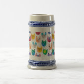 Waterverf katten en vrienden bierpul (Center)