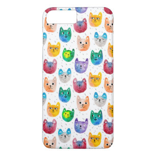 Waterverf katten en vrienden 	iPhone 8 plus / 7 plus hoesje