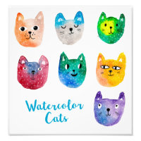 Waterverf katten en vrienden