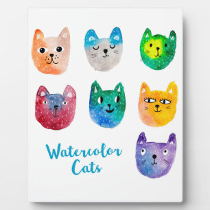 Waterverf katten en vrienden fotoplaat