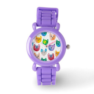 Waterverf katten en vrienden horloge