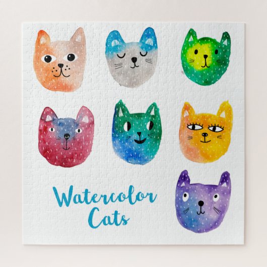 Waterverf katten en vrienden legpuzzel (Verticaal)